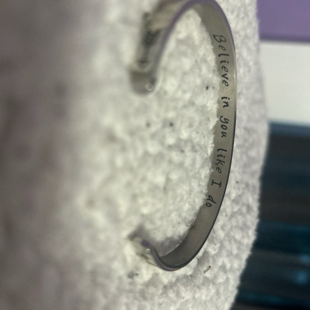 Silver Inspirational Bangle Bracelet